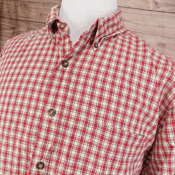 ABERCROMBIE & FITCH OUTDOORS GOODS RED PLAID BUTTON DOWN SHIRT MENS XL **READ* - Picture 2 of 9